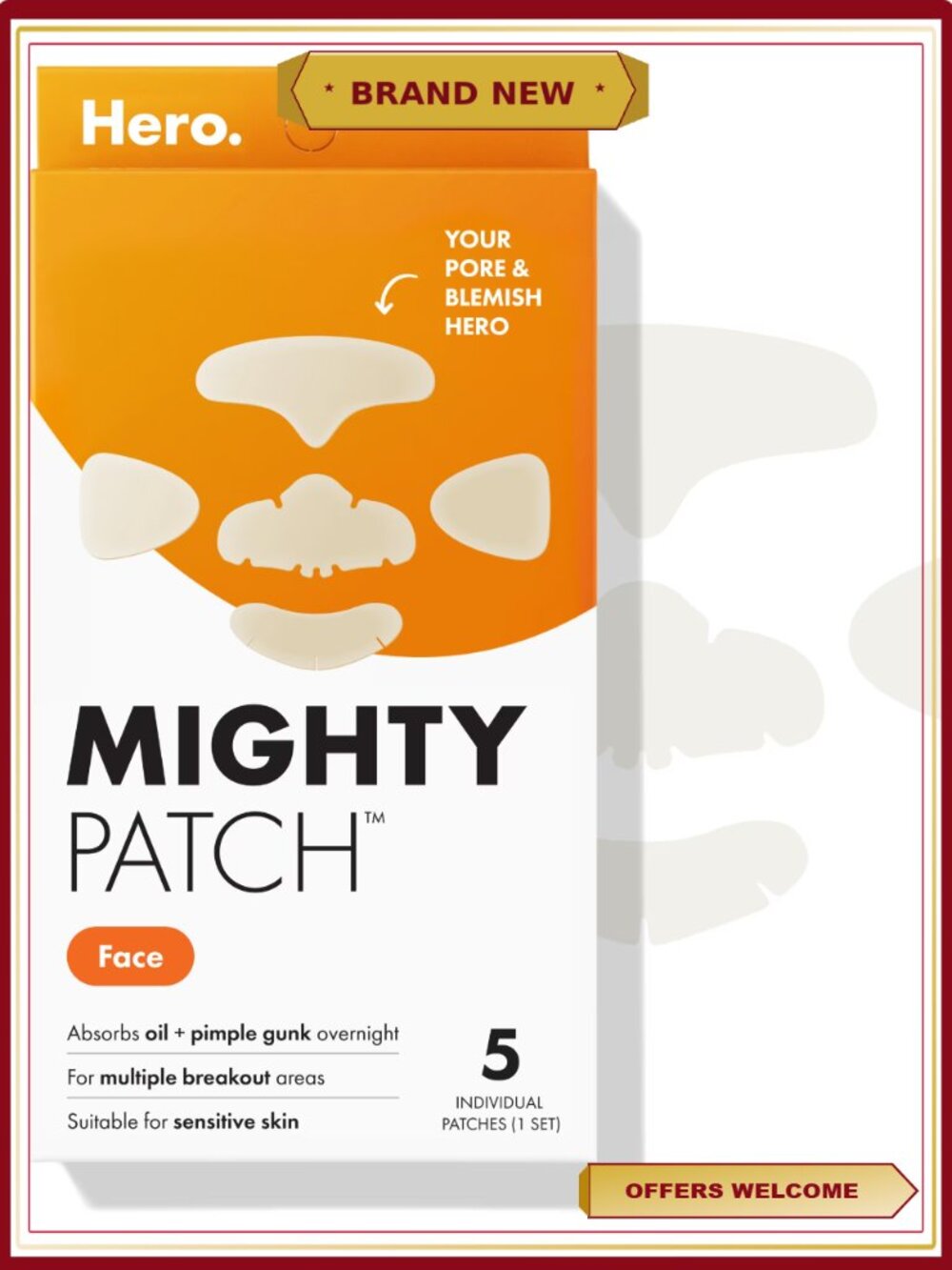 Hydrocolloid Acne Pimple Patch XL 5 Count Overnight Blemish Treatment